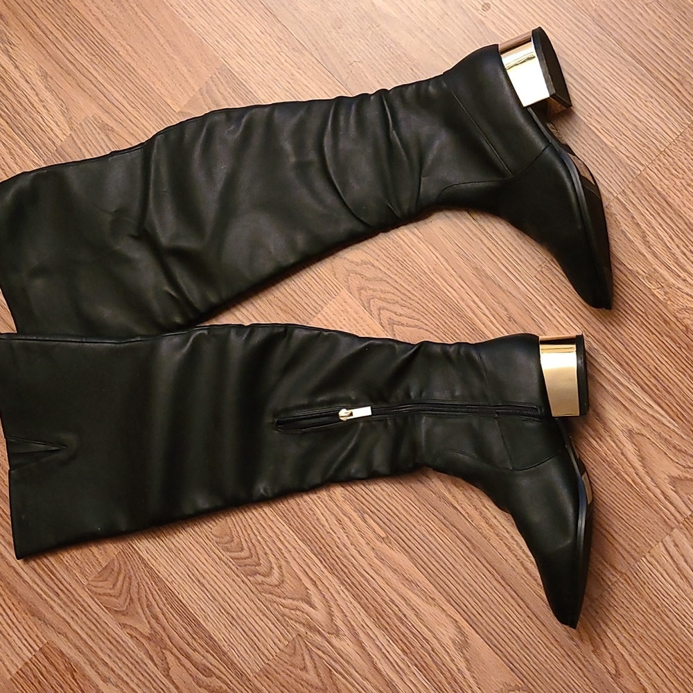 Black over the knee boots NWOT